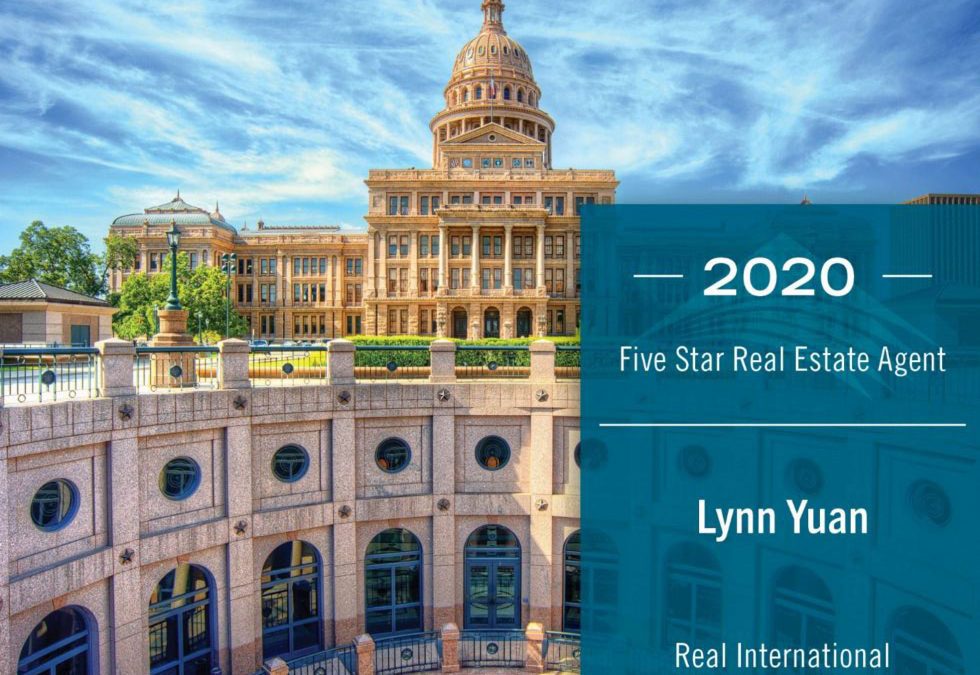 Congratulations to Lynn Yuan on winning the Five Star Real Estate Agent award in 2020